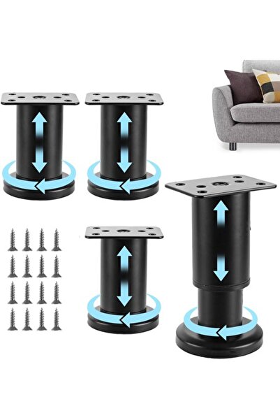 Morvena Picks Picioare de mobilă reglabile, set de 4, 8-12 cm, picior de mobi...