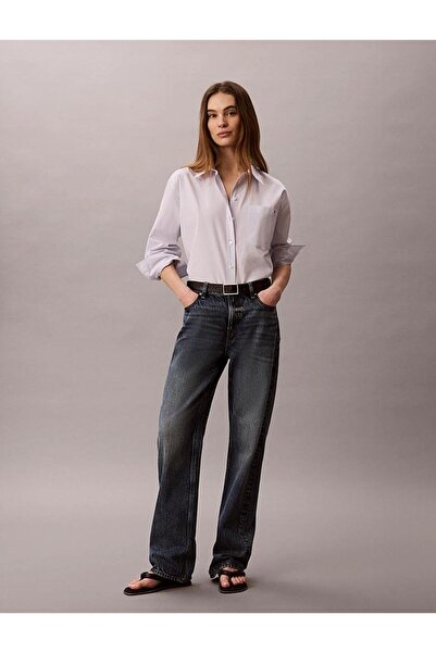 Calvin Klein YARNDYE COTTON POPLIN RELAXED SH
