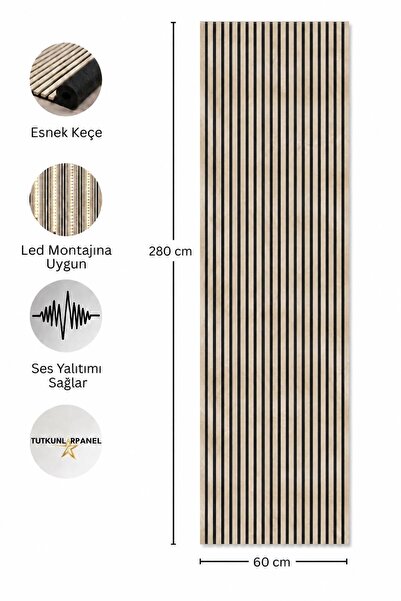 TUTKUNLAR PANEL Akustik Duvar Paneli Çıtalı MDF Ahşap Ses Yalıtımlı Dekoratif...