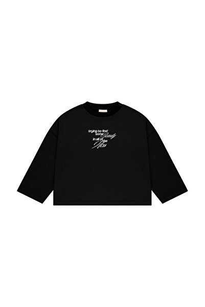 lethestudios Chaos Baskılı Uzun Kollu Basic T-Shirt