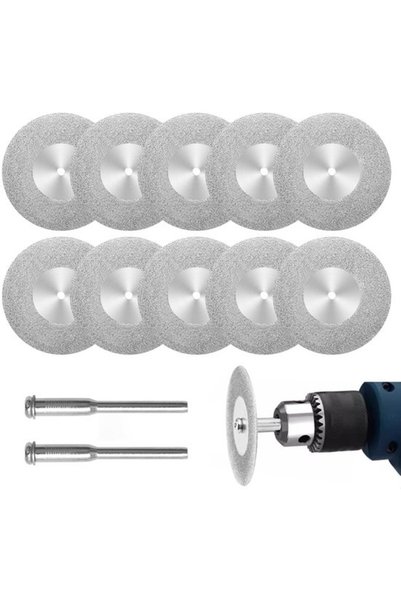 Morvena Picks 10 roți de șlefuit diamantat -40mm -Uneltă rotativă -Argint