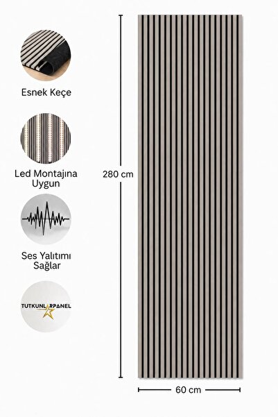 TUTKUNLAR PANEL Akustik Duvar Paneli Çıtalı MDF Ahşap Ses Yalıtımlı Dekoratif...