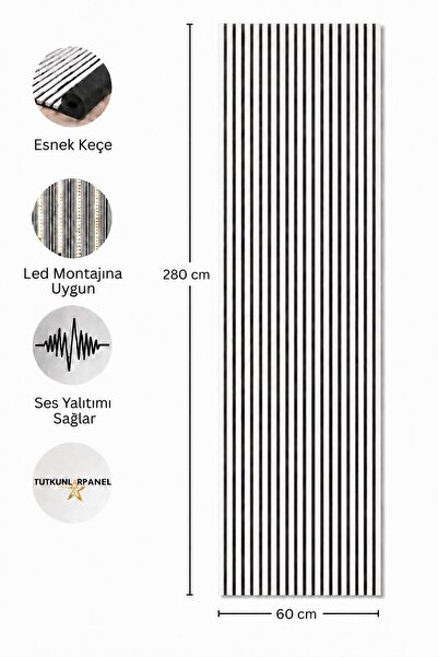 TUTKUNLAR PANEL Akustik Duvar Paneli Çıtalı MDF Ahşap Ses Yalıtımlı Dekoratif...
