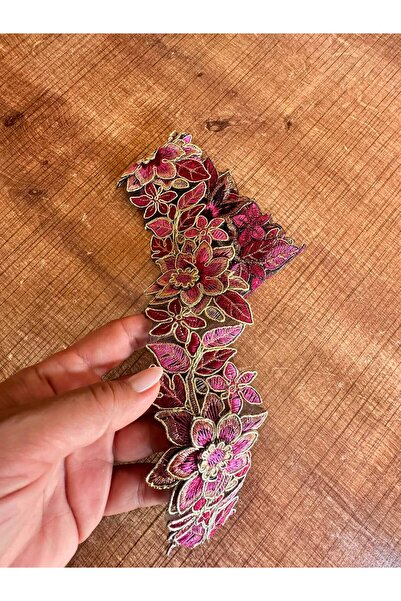 Gönülden Tasarım 85X7 cm Embossed Floral Ribbon Sewing Accessory