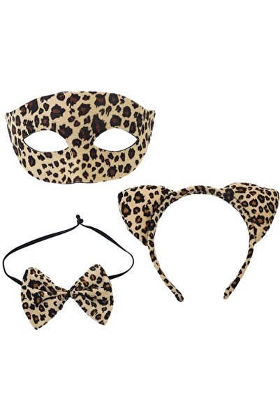 Morvena Picks Mască de leopard cu urechi de pisică - Costum de carnaval - Mas...