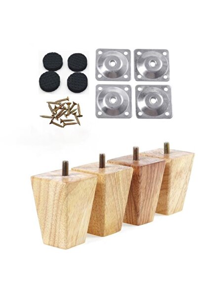 Morvena Picks Picioare Mobila, Set 4 Piese, Picioare Masa Din Lemn cu Surubur...