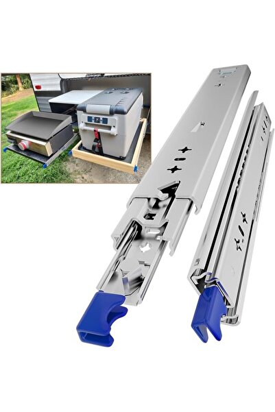 Morvena Picks Glisiere pentru sertar cu blocare de 450 mm, capacitate 120 kg ...