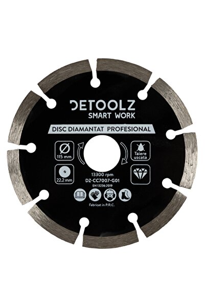 DETOOLZ Segmented diamond disc 115x22.2mm, dry cutting