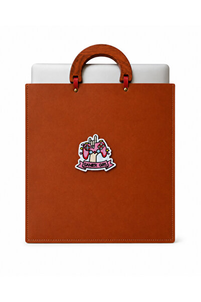 shereenmostadesigns Brown Leather lap top bag