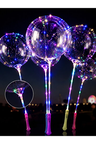 Genel Markalar Işıklı Balon - Transparent Led 3 Fonksiyonlu - Şeffaf Balon Çu...