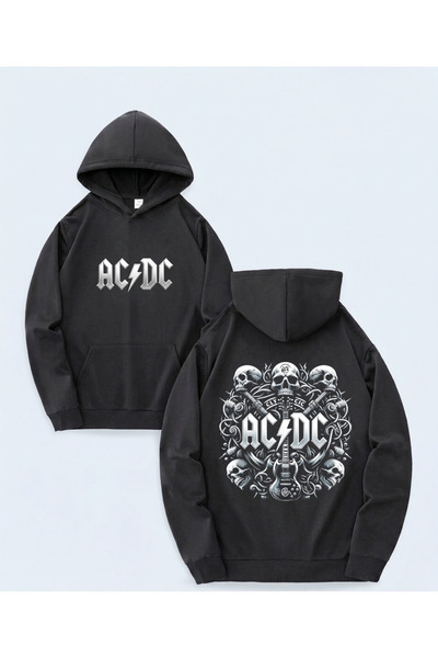 STİL-X New Season Ac/Dc Printed Oversize Sweatshirt, 3-Yarn Soft Fabric
