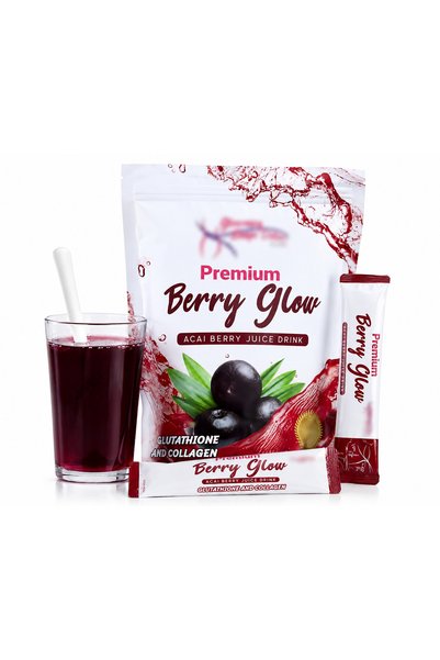 Lovisah Acai Berry Juice Drink Powder with Glutathione & Collagen, Premium Be...