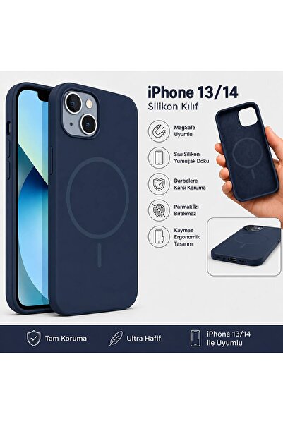 Case İPhone 13/14 Uyumlu Premium Silikon MagSafe Kılıf