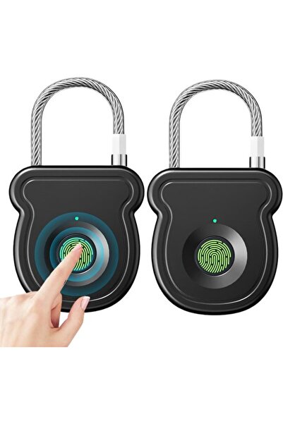 Morvena Picks Lacăt inteligent cu digitală, set de 2 piese, deblocare 0,5 s, ...