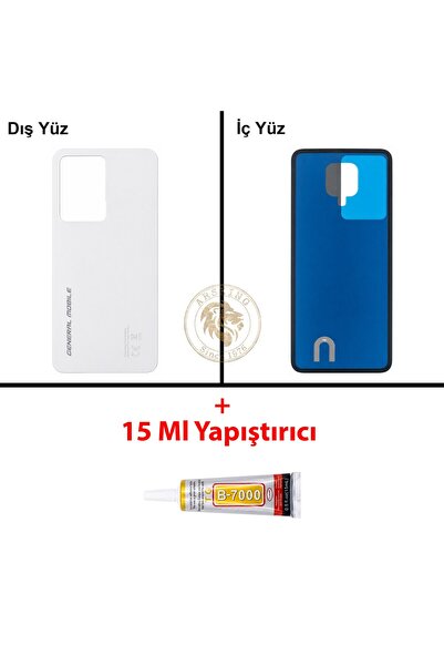 ARSKİNG General Mobile GM 24 Pro Beyaz Uyumlu Arka Kapak + B7000 Yapıştırıcı ...