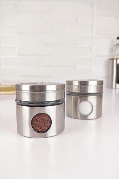 ALBETTO 2-Piece Metal Coated Glass Salt and Pepper Shakers Glass441