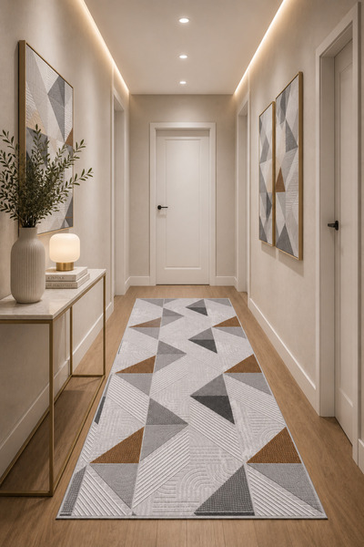 Babil Home Kaymaz Tabanlı Halı Kesme Yolluk Salon Koridor Mutfak Yatak Odası Halısı 3014 GRİ