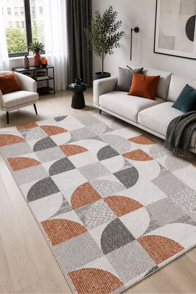 Babil Home Kaymaz Tabanlı Halı Kesme Yolluk Salon Koridor Mutfak Yatak Odası Halısı 3038 MULTİ