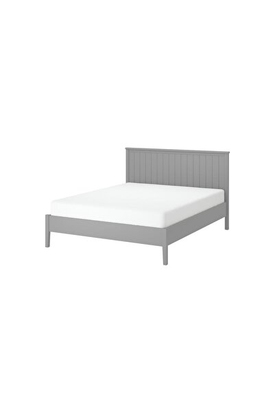 IKEA Çift Kişilik Başlıklı Karyola İskeleti 140x200 cm Gri Modern Ahşap Yatak...