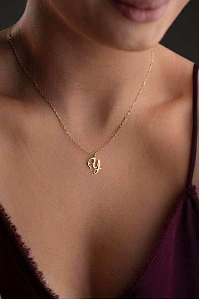 beonejewelry 925 Ayar Gümüş Kişiye Özel Minimal Kalp Detaylı Harf Kolye