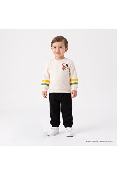 ebebek Hello Baby HelloBaby Erkek Bebek Sweatshirt-Pantolon Spor Baskılı Bisi...