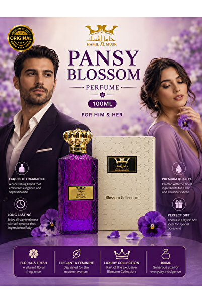 HAMIL ALMUSK Hamil Al Musk Pansy Blossom Perfume 100ml – Floral & Fresh Long-...