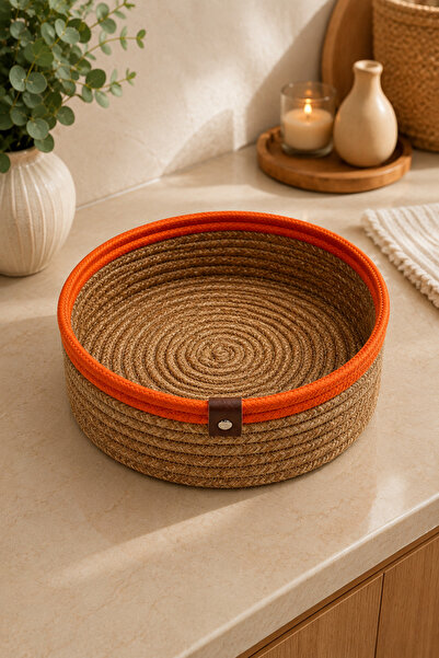 MaVaux Coș decorativ din răchită Aira |   Design împletit natural, coș rotund...
