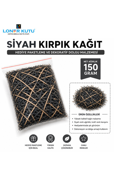 Loner Kutu Kırpık Kırpıntı Kağıt 150gr Kraft Renkli Süs Dolgu Malzemesi Paper...