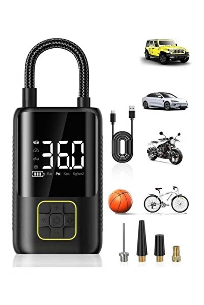 Gennext Portable Car Air Pump | Digital Tire Inflator with LED Display, 150 P...