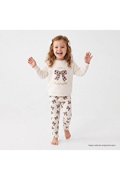 ebebek Hello Baby HelloBaby Kız Bebek Sweatshirt-Tayt Fiyonk Baskılı Bisiklet...