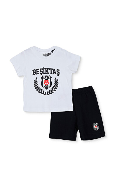 Beşiktaş Erkek Bebek Pijama Takımı Bisiklet Yaka Kısa Kol Reçme