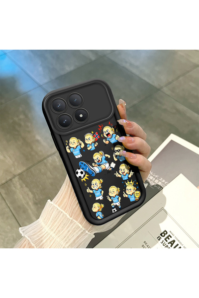 ucuc حافظة سيليكون سوداء متوافقة مع هاتف Xiaomi Redmi K90 5G مع حماية للكامير...