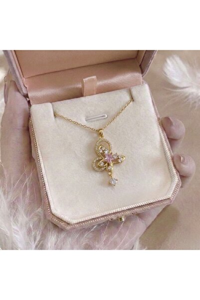 Heda Jewelry قلادة على شكل فراشة ونجمة - قلادة فراشة أنيقة مع نجوم - قلادة نس...