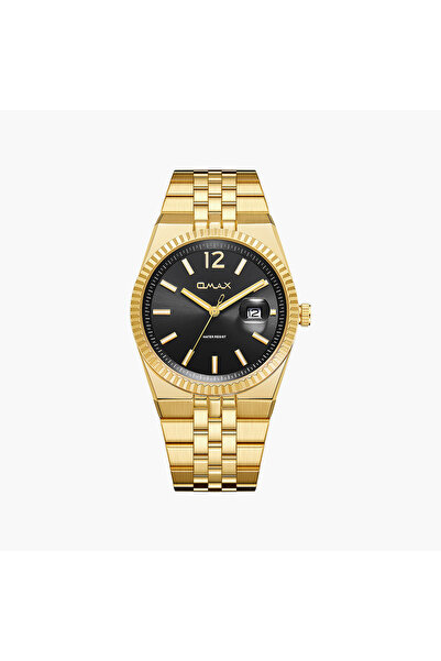Omax Men's Analog Round 40 MM Metal Clasp Watch | SQ-DD001G21I3