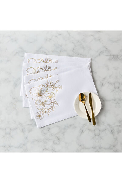 Lifestyle Summer Hot Flower Foil Print 4-Piece Placemat Set - 30x45 cms