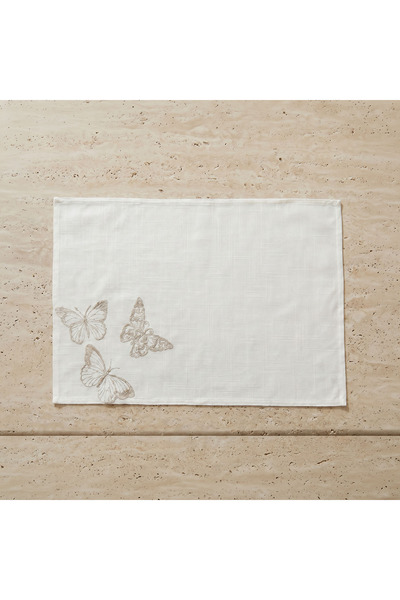 Lifestyle Butterfly 4-Piece Embroidered Placemat Set - 30x45 cm