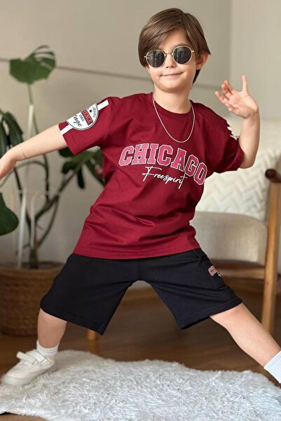 aura7 collection Boys' Chicago Summer Printed Cargo Shorts Set