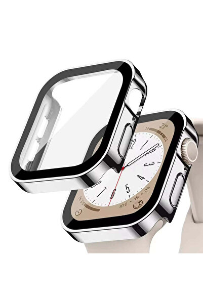 OEM Carcasă pentru Apple Watch cu sticlă securizată, 45MM - argintiu