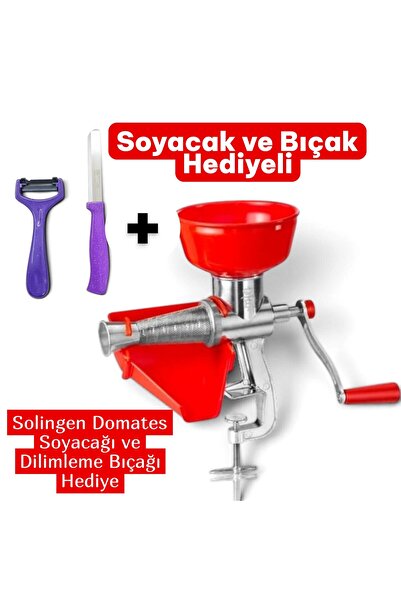 Russet Ev Yapımı Çevirme Kollu Alüminyum Salça Makinesi + 2 Parça Hediyeli (D...