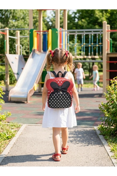 Generic Brand Rucsac Mini Grădiniță și Plimbare pentru Fete, Roșu și Negru cu...