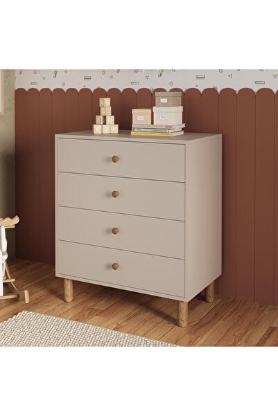 Bimossa N3030 Bunny Kumtaşı 70 cm, 4 Çekmeceli Yüksek Ayaklı Çocuk Odası Şifo...