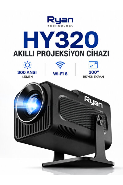 Ryan Technology Akıllı Mini Projektör Ev Sinema Projeksiyon Cihazı 2GB RAM 16...