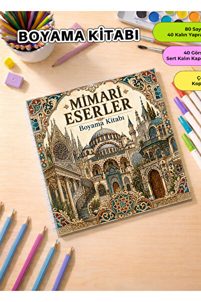 metafortoys Mimari Eserler Boyama Kitabı – 21x20 cm I 40 Görsel
