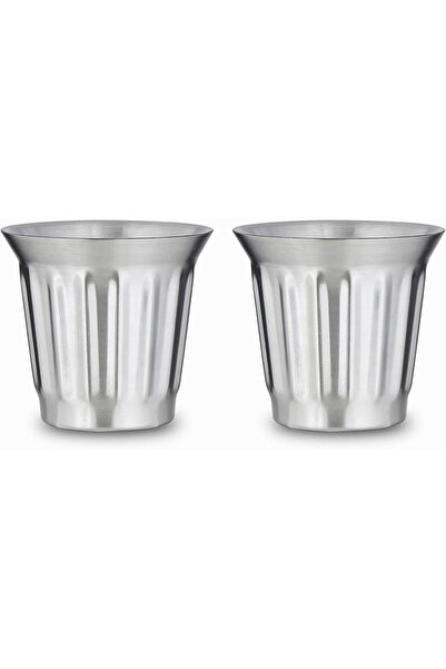 GENERAL Ezzyd and Razzle Double Wall Stainless Steel Espresso Cup Set, Vertic...