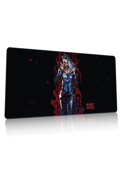 Duvarda Valorant Reyna Gaming Oyuncu 90x40 cm Mousepad Kaymaz Taban XL Mousepad
