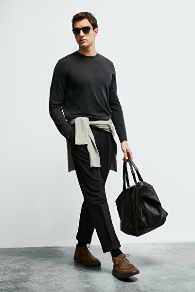 Lufian Dean Men's Wool Blend Sweater Brown