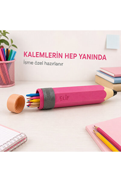 MYCRAFT3D Kişiye Özel İsim Yazılı Kalem Şeklinde 3D Baskı Kalem Kutusu – 27 x...