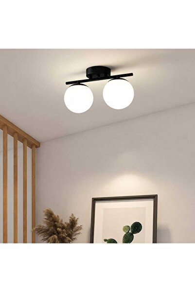 RFAN Candelabru RFAN, Model 6073-2, cu abajururi, 2 X E27, Negru