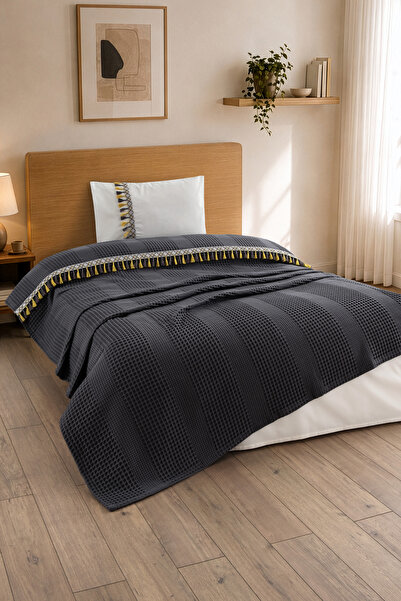 Sevim Set 3 piese cu ciucuri și dantelă - Set cu ciucuri și dantelă - 160x220...