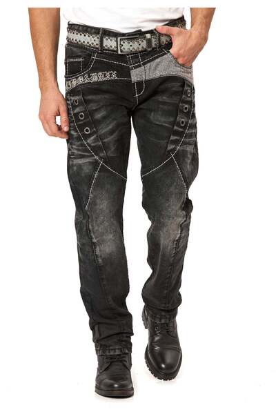 Cipo & Baxx Men's Biker Detailed Multi-Pocket Regular Fit Trousers Cd917